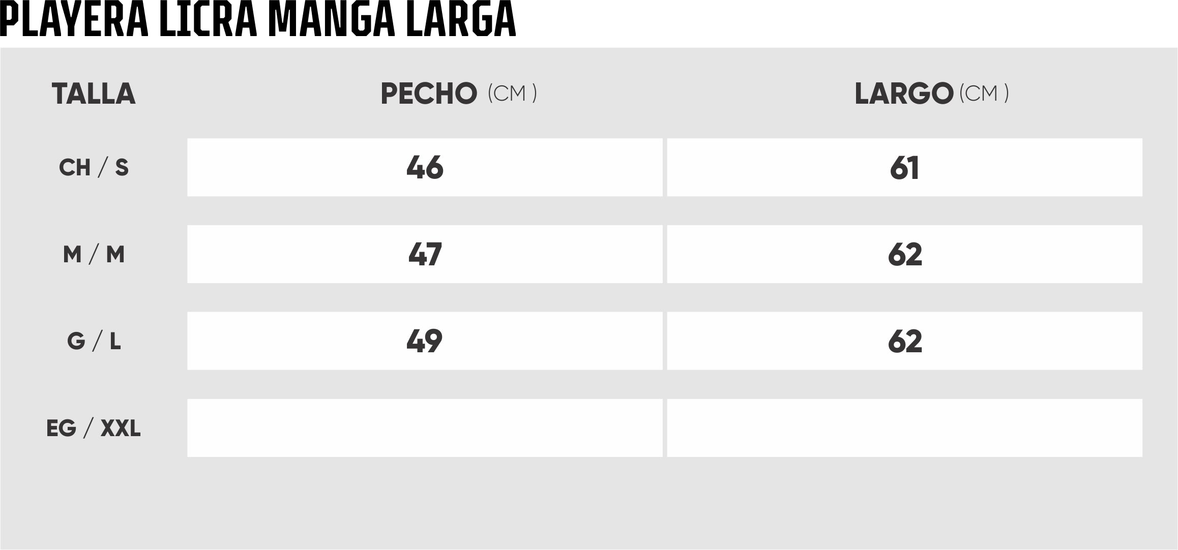 Playera manga larga de licra