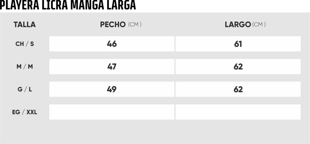 Playera manga larga de licra